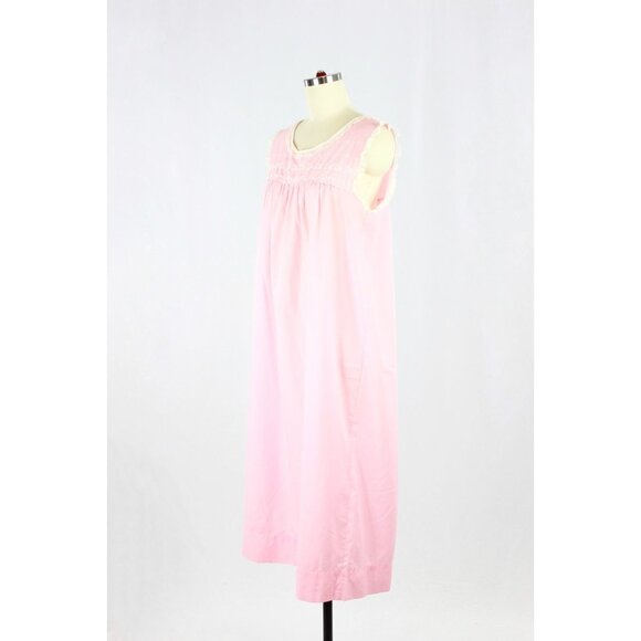 Vintage Pink Polycotton Voile Lace Embroidered Trim Peignoir Nightgown, One Size - Picture 4 of 16